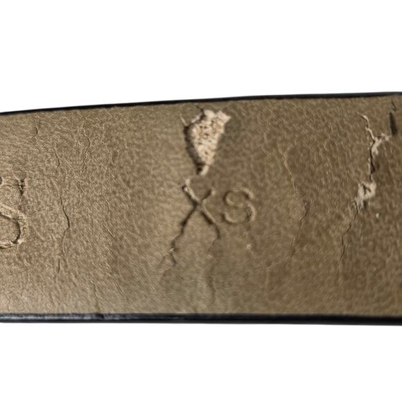 Vtg Talbots Womens Black Velvet & Leather Thin Belt Bow w Gold Size XS Y2K - Picture 12 of 12